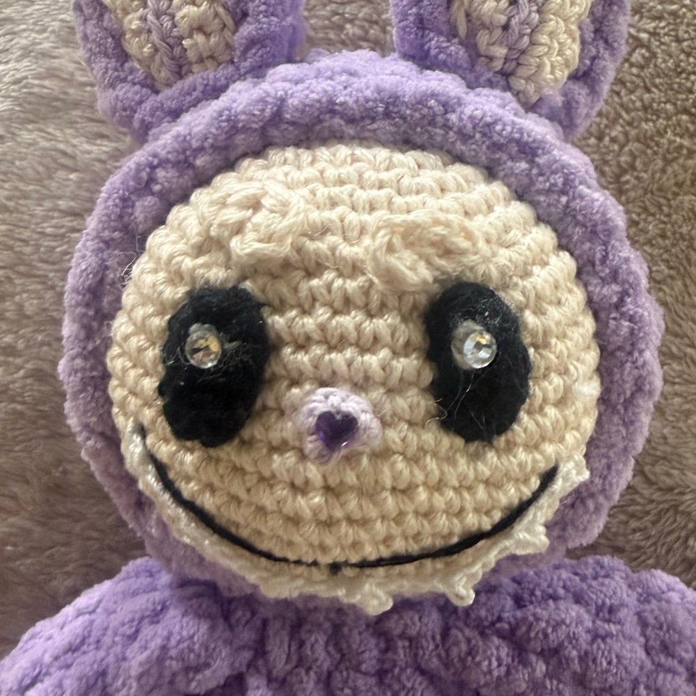 ORIGINAL HANDCRAFTED LABUBU MONSTER CROCHET PLUSHIE, ONE SIZE, PURPLE - Picture 7 of 8